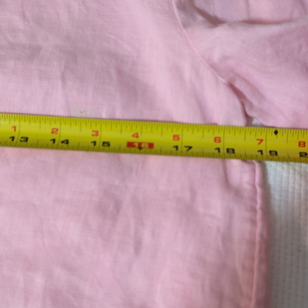 Lilly Pulitzer Bekah 100% Linen Pink Blouse Top Sz Small - Picture 7 of 12